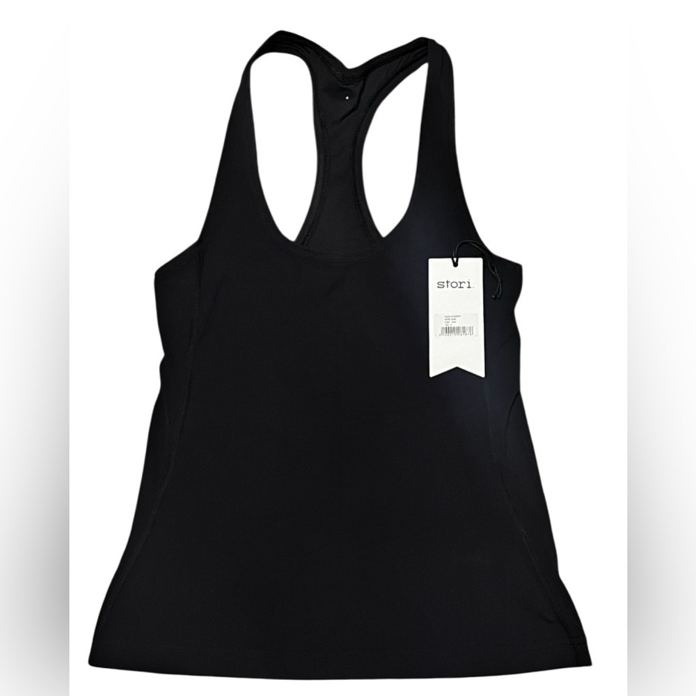 NWT Stori Black Nylon Activewear Onyx Intro Tank Top, Size 6